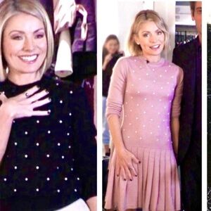 CHANEL Pink and Black Dress with Pearl Details